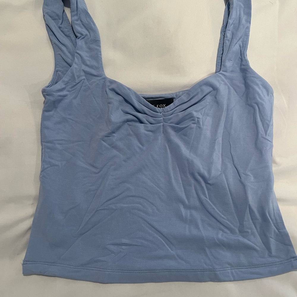 White Fox Light Blue Scoop Neck Tank Top NWT
